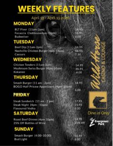WILD HORSE SPECIALS