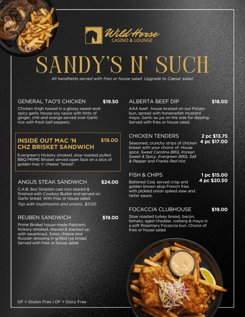 From steak, wings, and pasta to other tasty creations, there’s something for every craving!